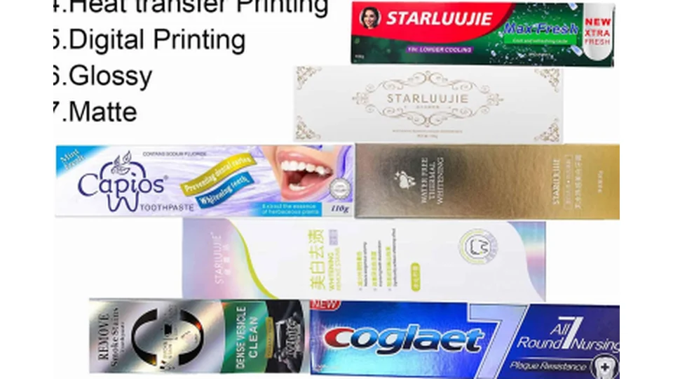 Examples of oral care packaging artwork and print execution